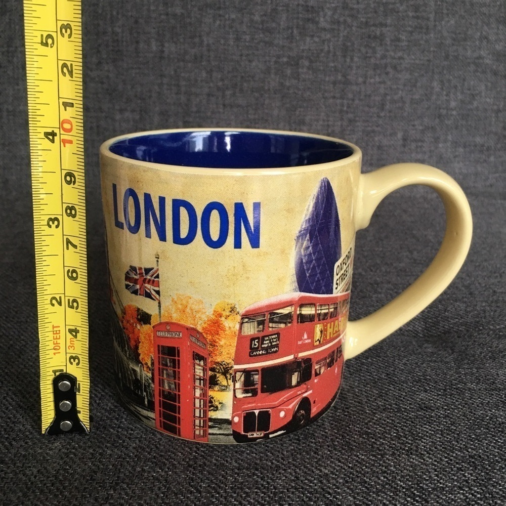 LONDON Travel Sights Coffee, Tea Mug, Yellow, Blue, 15 oz - Picture 11 of 14